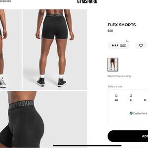 Gymshark Black flex Shorts M